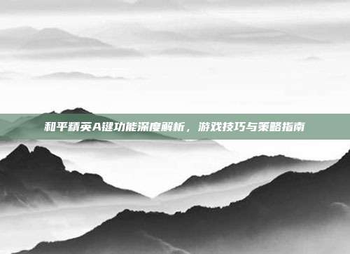 和平精英A键功能深度解析,游戏技巧与策略指南