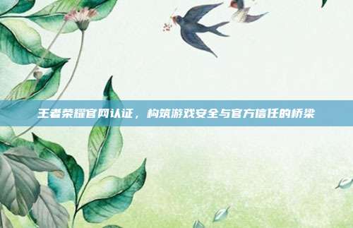 王者荣耀官网认证,构筑游戏安全与官方信任的桥梁