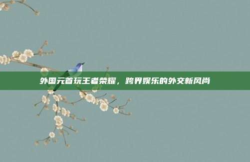 外国元首玩王者荣耀,跨界娱乐的外交新风尚