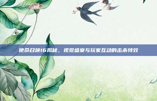 使命召唤16揭秘,视觉盛宴与玩家互动的击杀特效
