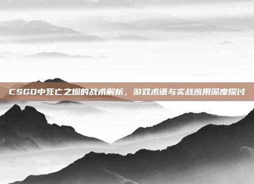 CSGO中死亡之烟的战术解析,游戏术语与实战应用深度探讨
