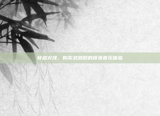 穿越火线,购买武器时的背景音乐体验