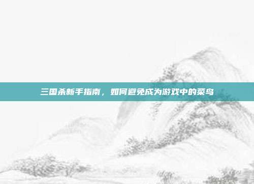 三国杀新手指南,如何避免成为游戏中的菜鸟