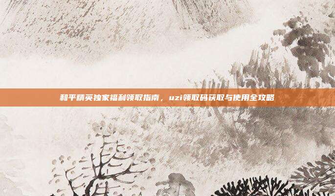 和平精英独家福利领取指南,uzi领取码获取与使用全攻略