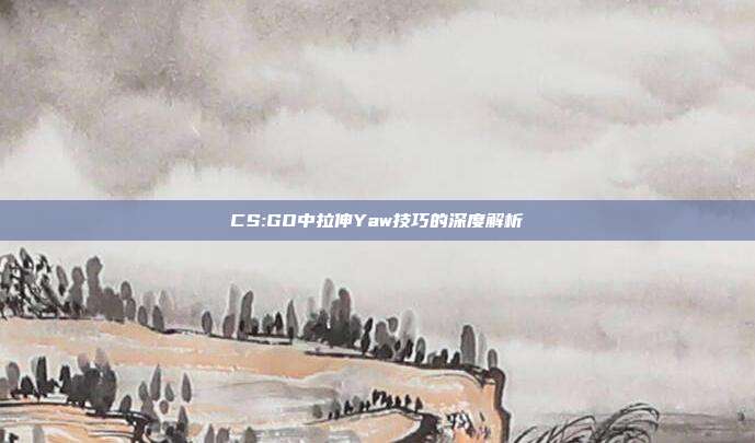 CS:GO中拉伸Yaw技巧的深度解析