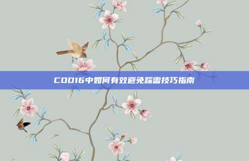 COD16中如何有效避免踩雷技巧指南