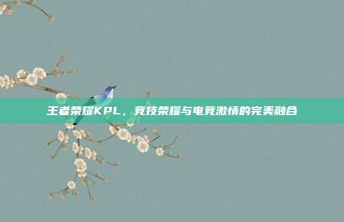 王者荣耀KPL,竞技荣耀与电竞激情的完美融合