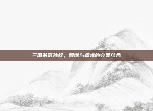 三国杀帝孙权,智谋与权术的完美结合