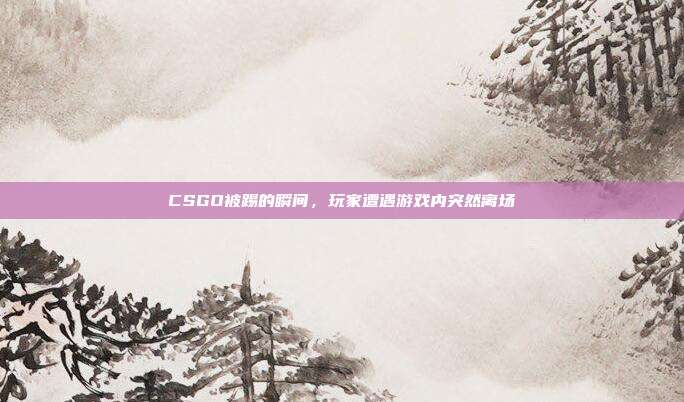 CSGO被踢的瞬间,玩家遭遇游戏内突然离场