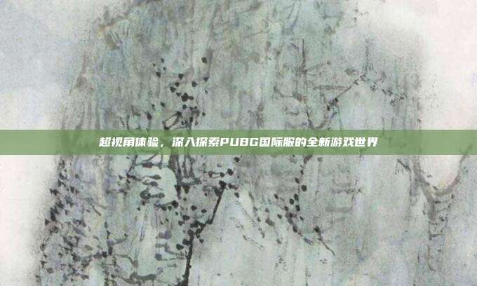 超视角体验,深入探索PUBG国际服的全新游戏世界