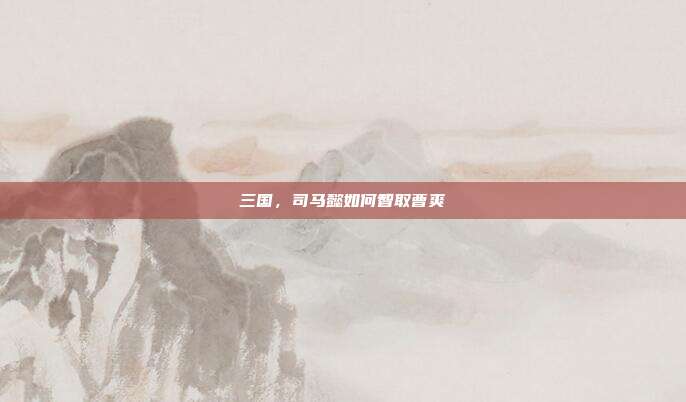 三国,司马懿如何智取曹爽