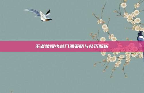 王者荣耀少林门派策略与技巧解析