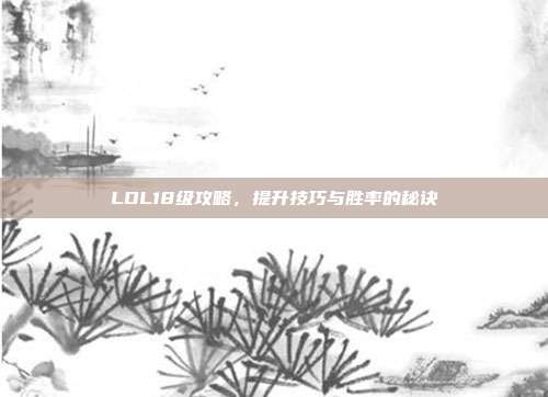 LOL18级攻略,提升技巧与胜率的秘诀