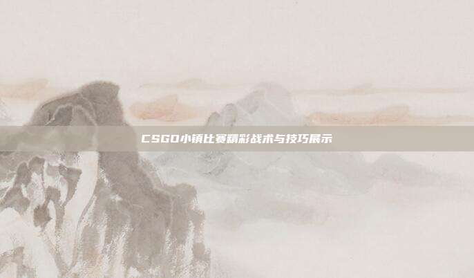 CSGO小镇比赛精彩战术与技巧展示
