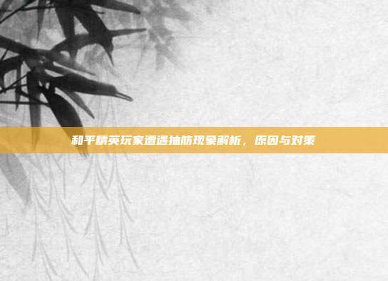和平精英玩家遭遇抽筋现象解析,原因与对策