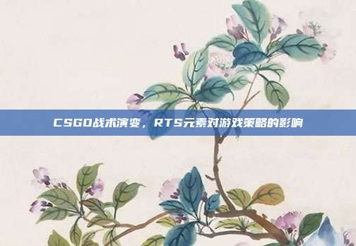CSGO战术演变,RTS元素对游戏策略的影响