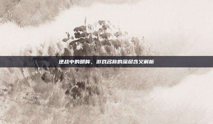 逆战中的明眸,游戏名称的深层含义解析