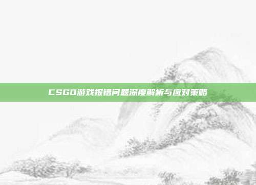 CSGO游戏报错问题深度解析与应对策略