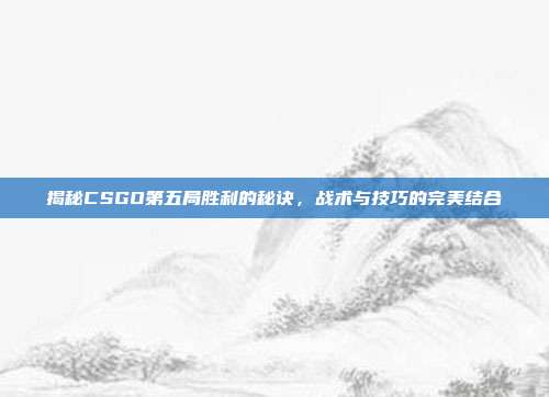 揭秘CSGO第五局胜利的秘诀,战术与技巧的完美结合