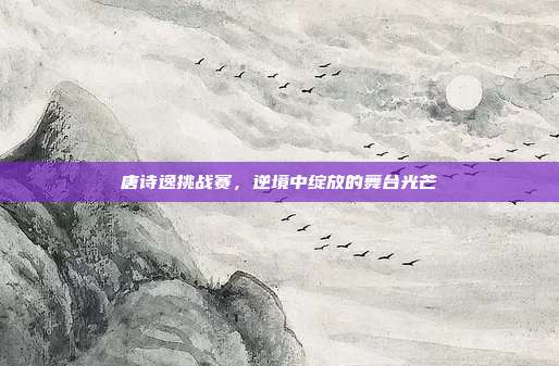 唐诗逸挑战赛,逆境中绽放的舞台光芒