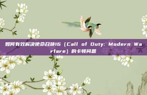 如何有效解决使命召唤16(Call of Duty: Modern Warfare)的卡顿问题