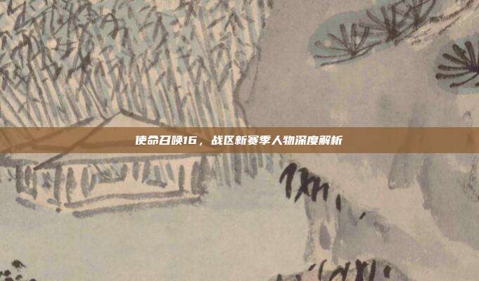 使命召唤16,战区新赛季人物深度解析