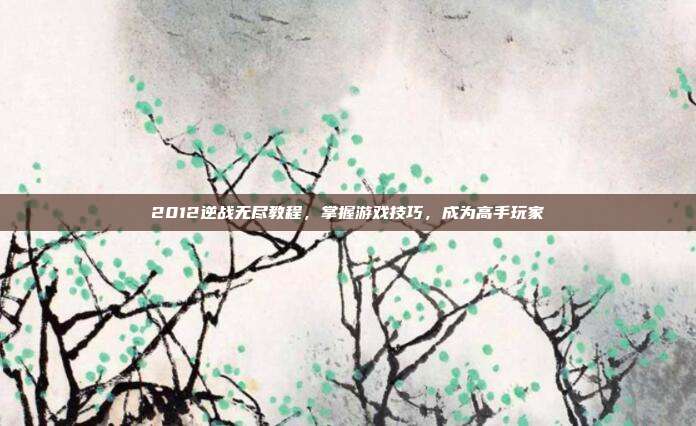 2012逆战无尽教程,掌握游戏技巧,成为高手玩家