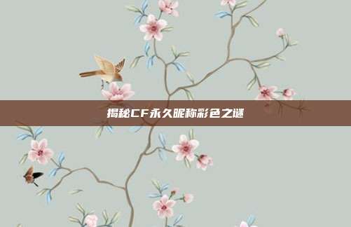 揭秘CF永久昵称彩色之谜