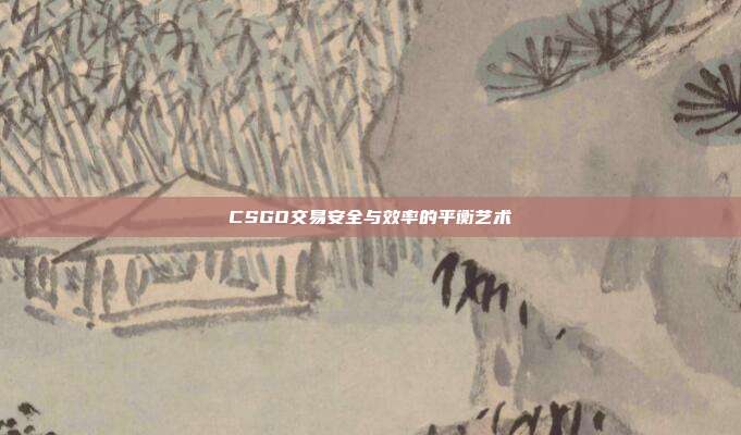 CSGO交易安全与效率的平衡艺术