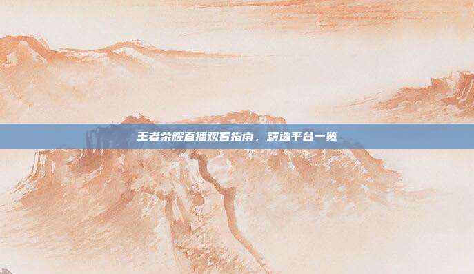 王者荣耀直播观看指南,精选平台一览