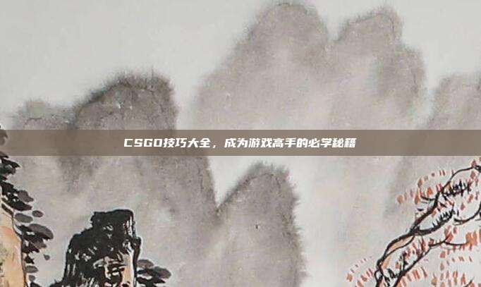 CSGO技巧大全,成为游戏高手的必学秘籍