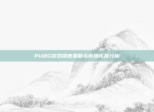 PUBG游戏销售策略与市场拓展分析