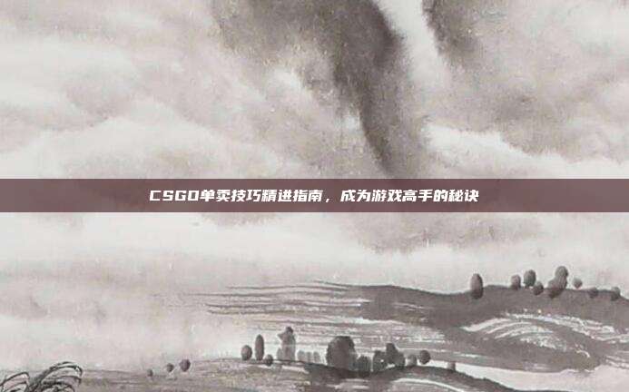 CSGO单卖技巧精进指南,成为游戏高手的秘诀