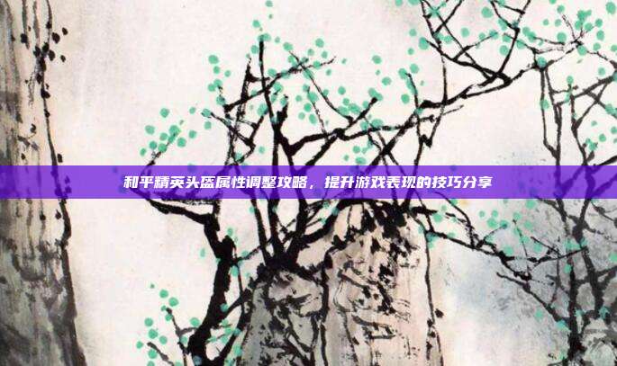 和平精英头盔属性调整攻略,提升游戏表现的技巧分享