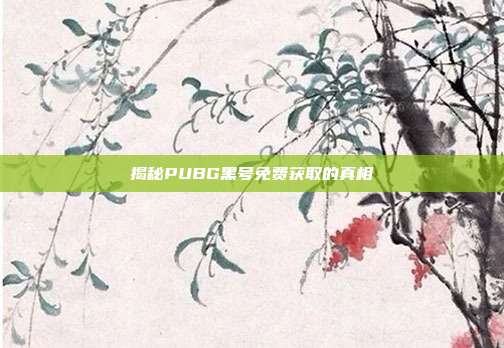 揭秘PUBG黑号免费获取的真相