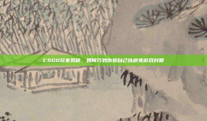 CSGO玩家揭秘,如何巧妙伪装自己以避免游戏封禁
