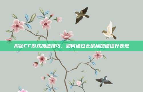 揭秘CF游戏加速技巧,如何通过去鼠标加速提升表现