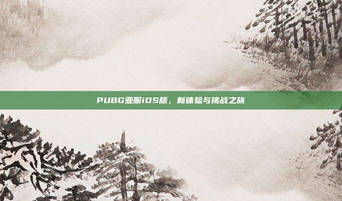 PUBG亚服iOS版,新体验与挑战之旅