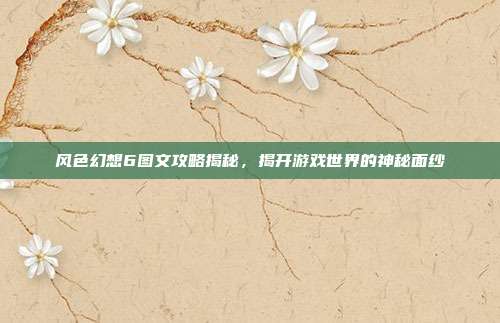 风色幻想6图文攻略揭秘,揭开游戏世界的神秘面纱