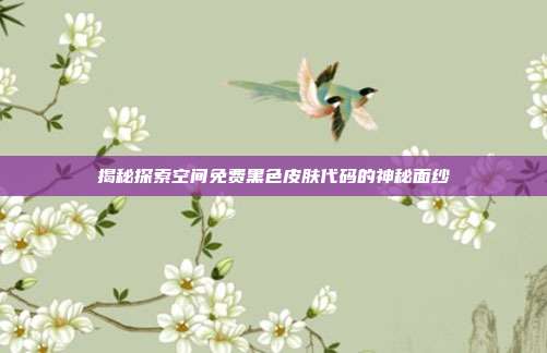 揭秘探索空间免费黑色皮肤代码的神秘面纱