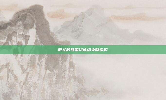 卧龙吟魏国试练塔攻略详解