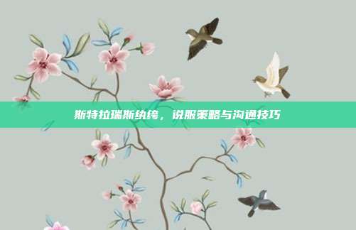 斯特拉瑞斯纨绔,说服策略与沟通技巧