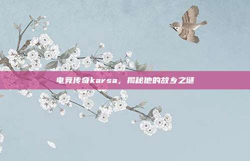 电竞传奇karsa,揭秘他的故乡之谜