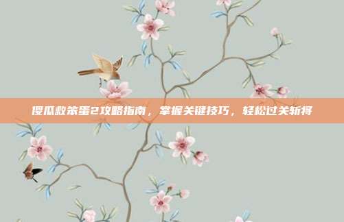傻瓜救笨蛋2攻略指南,掌握关键技巧,轻松过关斩将