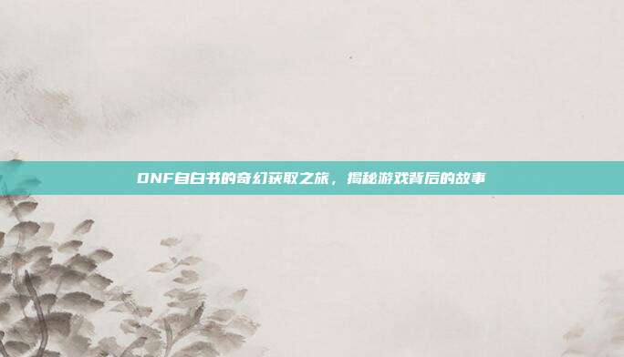 DNF自白书的奇幻获取之旅,揭秘游戏背后的故事