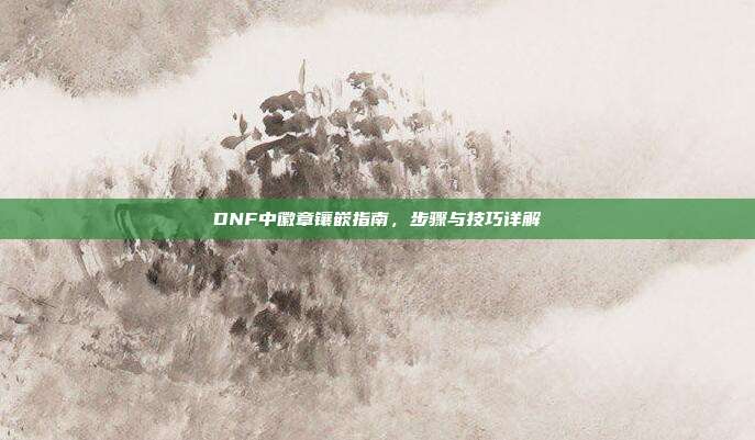 DNF中徽章镶嵌指南,步骤与技巧详解