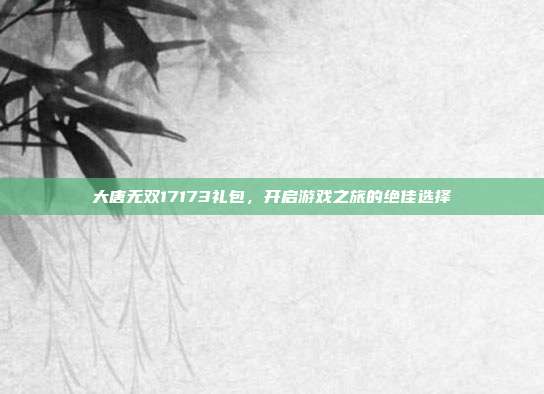 大唐无双17173礼包,开启游戏之旅的绝佳选择