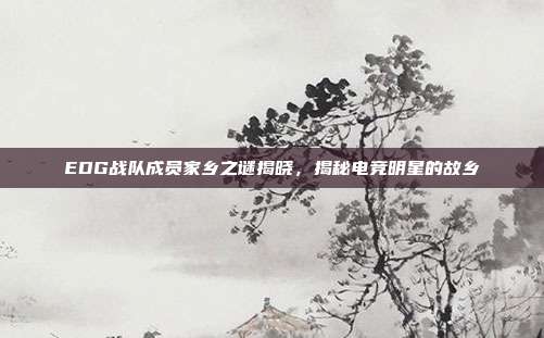 EDG战队成员家乡之谜揭晓,揭秘电竞明星的故乡