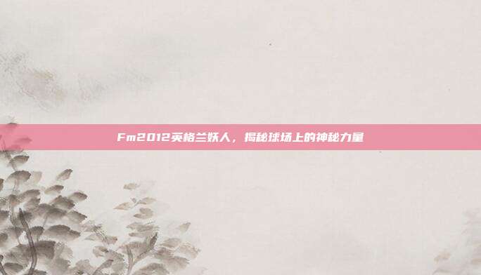 Fm2012英格兰妖人,揭秘球场上的神秘力量