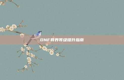 DNF异界等级提升指南